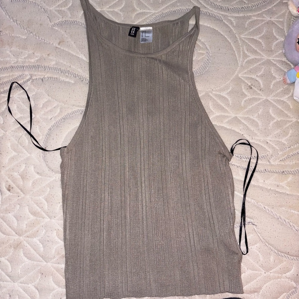 H&M Ribbed Tank Top - Taupe